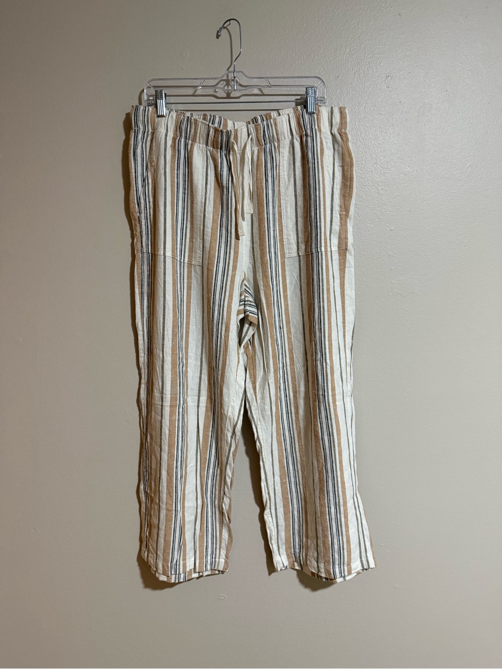 Lucky Brand Striped Linen Pants Size Large